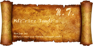 Móricz Tamás névjegykártya